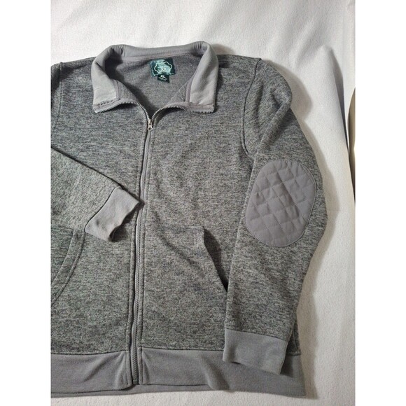 Arthur Beale Sweater Full Zip Mens XL Gray Padded Elbows Banded Waistline - Picture 3 of 9